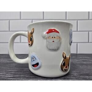 Set of 2 Rudolph the Red-Nosed Reindeer 3D Mugs Santa & Bumble Ceramic Cups Mugs
